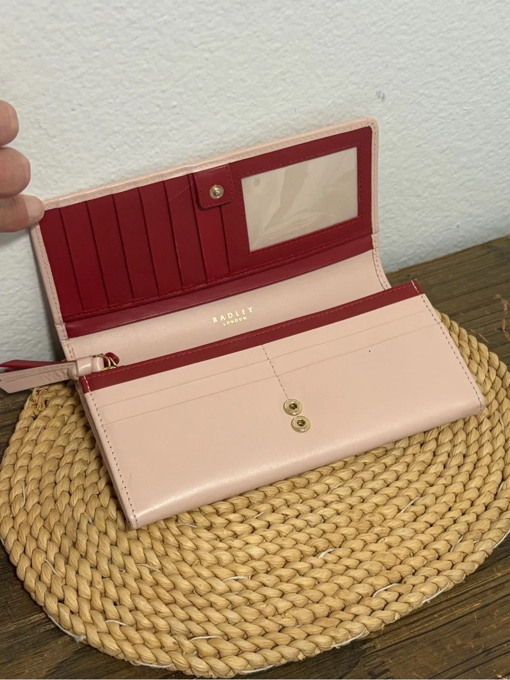 Radley London Pink “In Bloom” Leather Flap Over Matinee Long Wallet - Like New